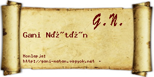 Gani Nátán névjegykártya